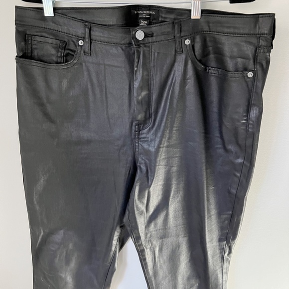NWOT Banana Republic High Rise Skinny Coated Jeans Black SZ 18 - Picture 3 of 15